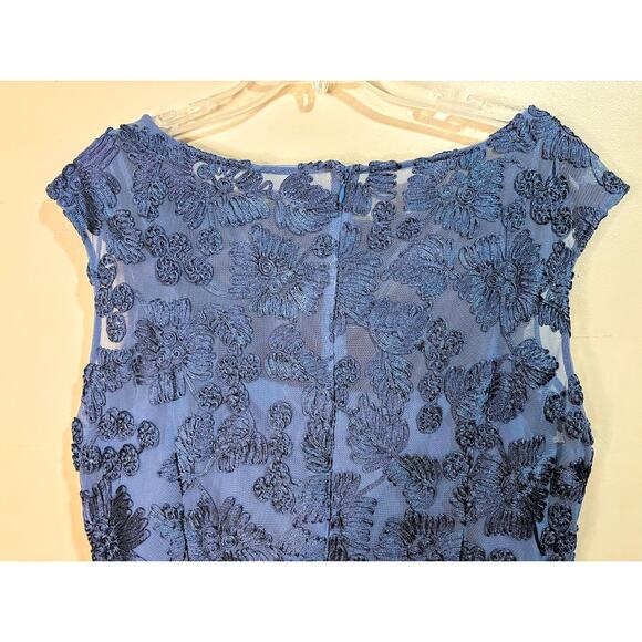 Alex Evenings Womens Blue Soutache Evening Gown Godet Skirt Detail Plus Size 18W - Picture 8 of 10